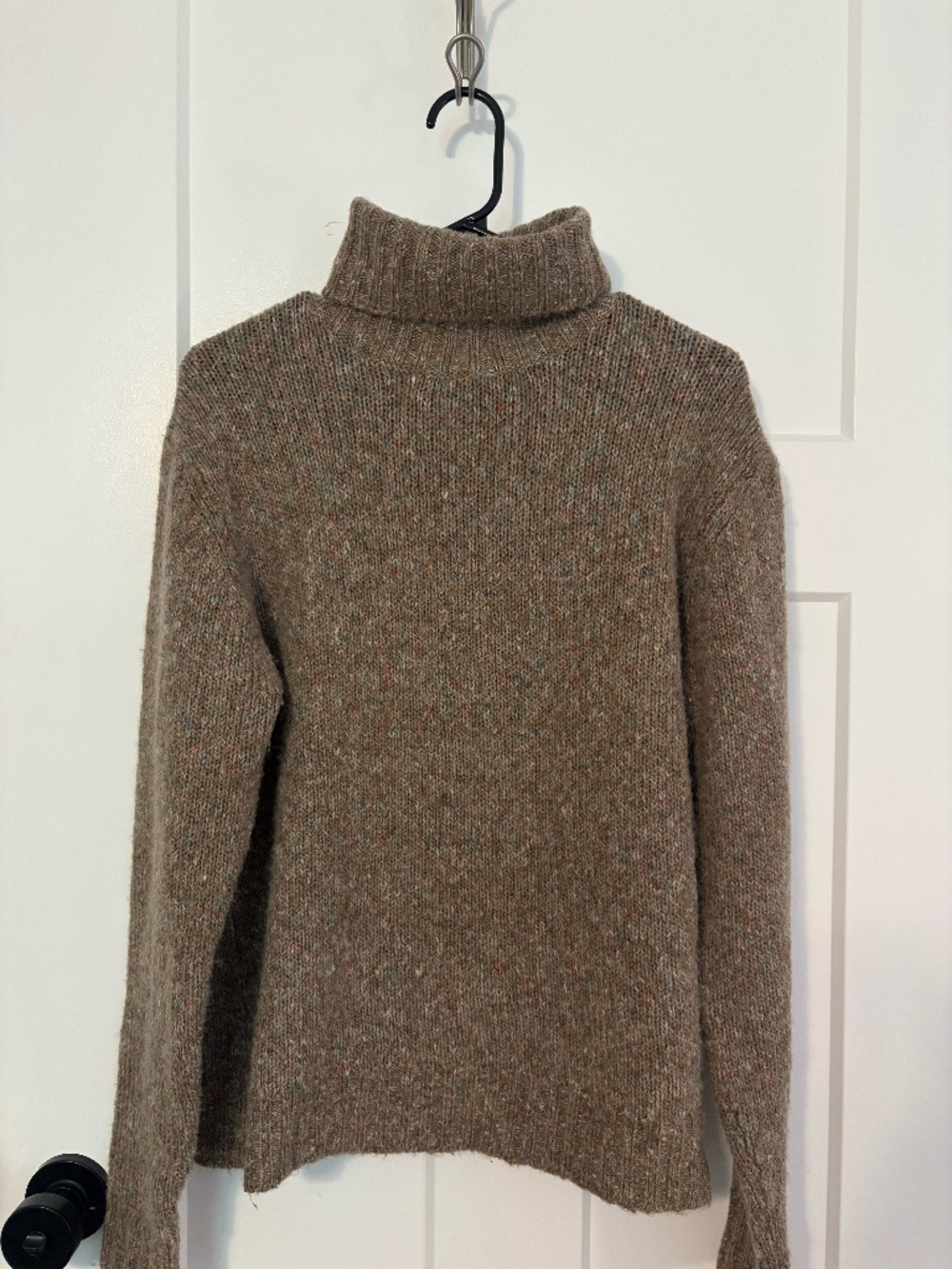 VTG Y2K LL Bean Marled Turtleneck Sweater Womens Large Brown Flecked Wool Blend